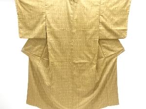 縞に絣柄織り出し手織り紬着物